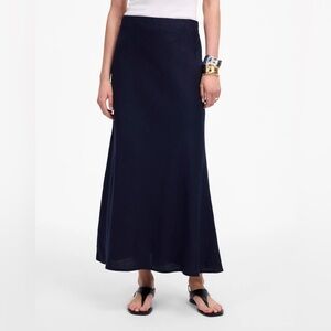 Madewell NWT Linen Maxi Slip Skirt Size 14 in Juniper Berry